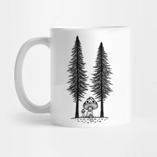 Cottagecore mushroom house in forest Mug